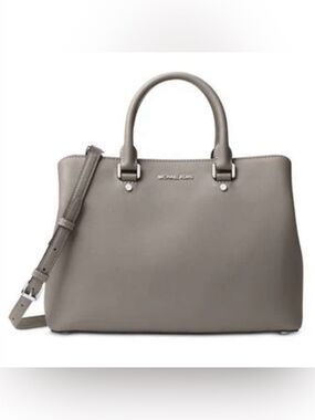 MICHAEL KORS GRAY SAVANNAH LARGE SATCHEL